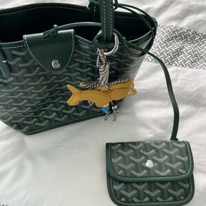 Goyard Dark Green Tote with Pouch